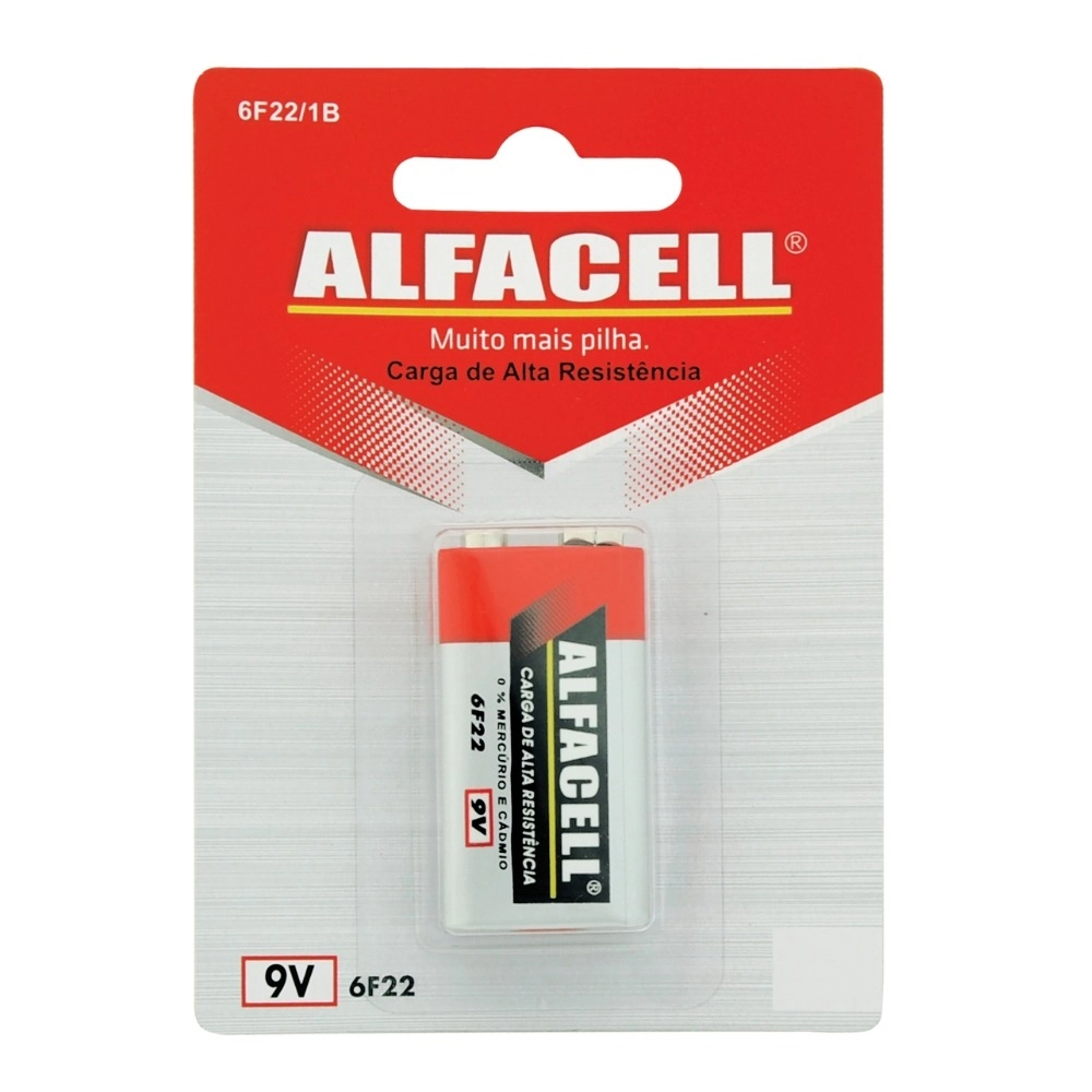 Bateria Comum 9V Alfacell Blister Com 1 Unidade 6F221B