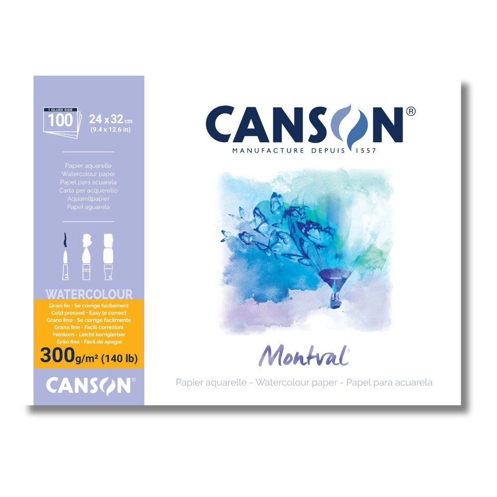 Bloco de Papel Para Aquarela Montval Max Pack Canson A4 com 100 folhas 300g Bloco de Papel Para Aquarela Montval Max Pack Canson A4 com 100 folhas 300g