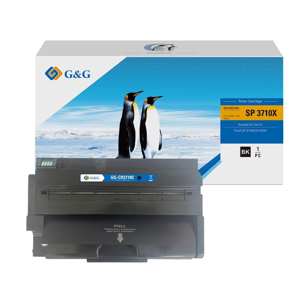 Toner Compatível para Ricoh SP 3710SF, 3710DN | Cor: Preto | Rendimento: 7.000 Páginas | GG