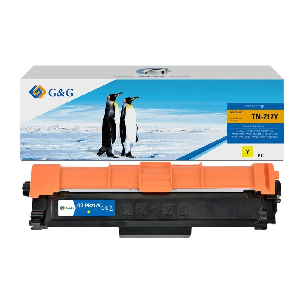 Cartucho de Toner Compativel Para Brother TN217 Amarelo |  Rendimento 2.300 Paginas | GG