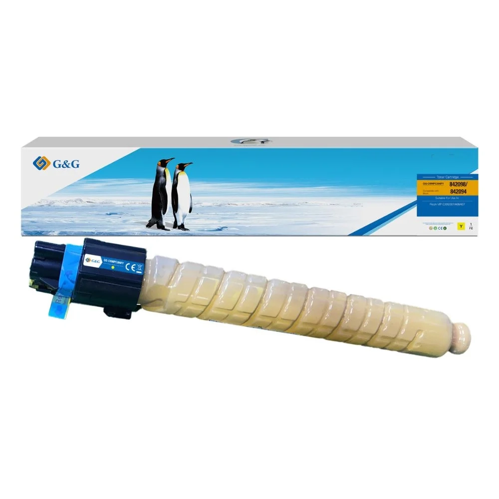 Cartucho de Toner Compativel Para Ricoh Mpc 306 307 406 407 | Cor: Amarelo | Rendimento 6000 Páginas | GG