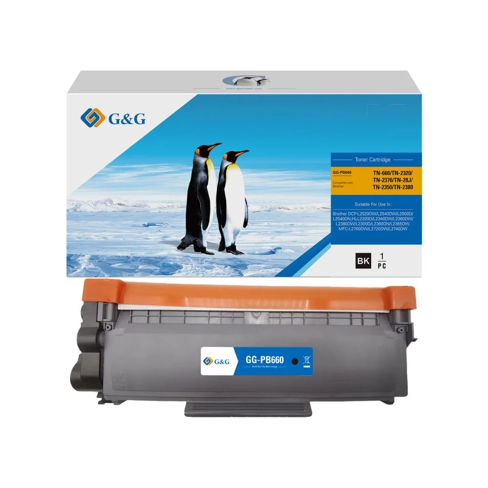Cartucho de Toner Para Brother TN660 | DCP-L2540, DCP-L2520, MFC-L2740, MFC-L2700 e MFC-L2720 | Cor: Preto |  Rendimento: 2600 Páginas | GG