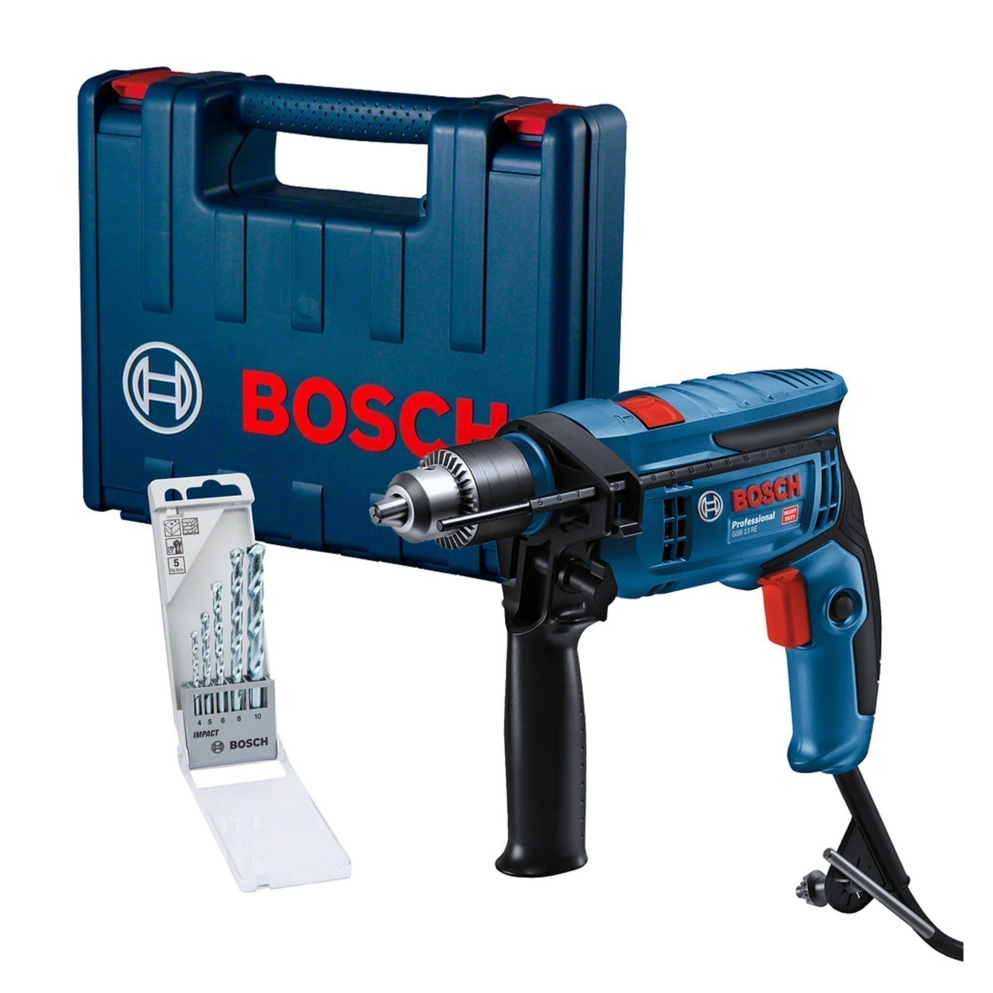 Furadeira de Impacto Bosch GSB 13 RE, 750W, Com 5 Brocas e Maleta - 127V