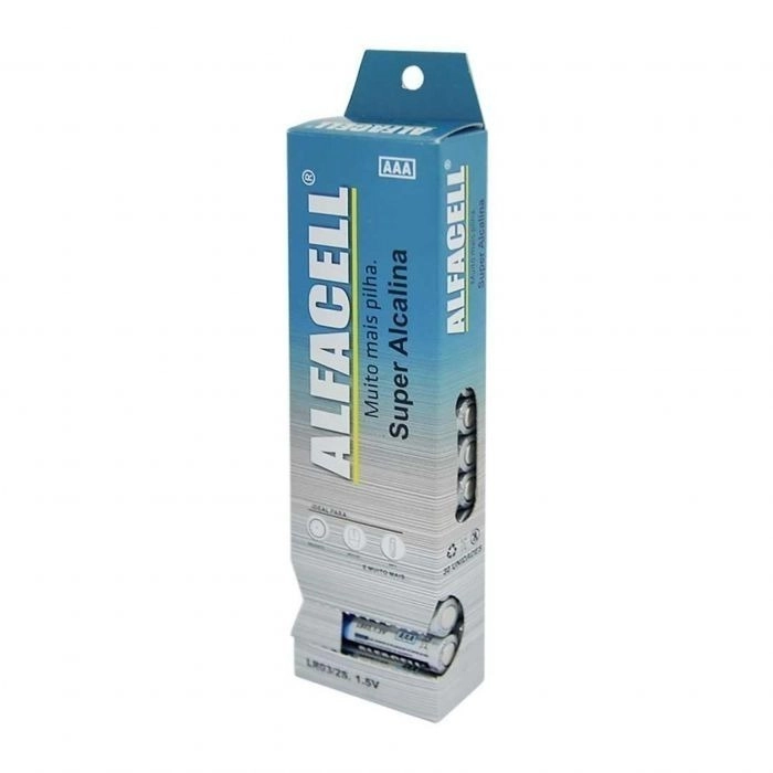 Pilha Alcalina AAA Alfacell 1.5V, Pacote Com 30 Pilhas, LR032S
