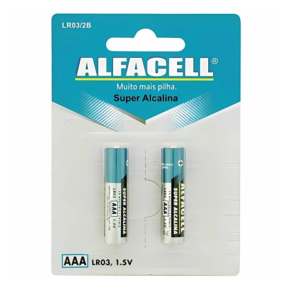 Plha Alcalina AAA Alfacell 1.5V - Blister com 2 Unidades, LR032B